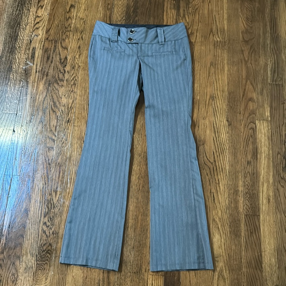 Heart Soul Gray Striped Flare Pants